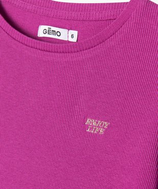 Tee-shirt à manches longues et maille côtelée fille vue2 - GEMO 4G FILLE - GEMO