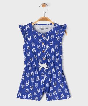 Combishort sans manches en jersey de coton imprimé bébé fille vue5 - GEMO 4G BEBE - GEMO