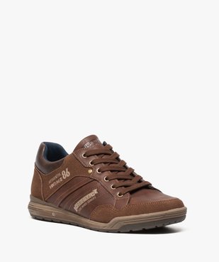 Baskets homme baskets de ville multimatières avec surpiqûres  vue2 - URBAN STEPS - GEMO