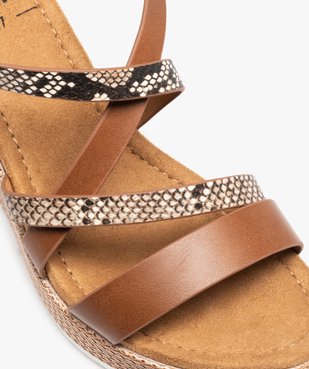 Sandales femme compensées à brides fantaisie vue6 - GEMO(URBAIN) - GEMO