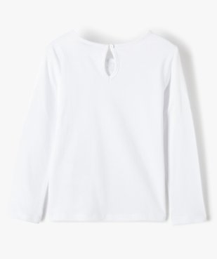 Tee-shirt fille manches longues à plastron dentelle anglaise vue3 - GEMO (ENFANT) - GEMO