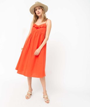 Robe femme à bretelles longueur midi vue5 - GEMO(FEMME PAP) - GEMO