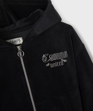 Sweat de sport zippé à capuche en velours fille - Camps United vue4 - CAMPS US - GEMO