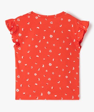 Tee-shirt fille imprimé à manches courtes volantées vue3 - GEMO (ENFANT) - GEMO