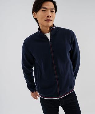 Sweat zippé avec finitions fantaisie homme vue1 - GEMO 4G HOMME - GEMO