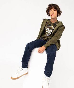 Pantalon en toile coupe jogger slim garçon vue9 - GEMO 4G GARCON - GEMO