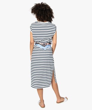 Robe tee-shirt femme avec taille élastiquée et manches courtes vue3 - GEMO(FEMME PAP) - GEMO