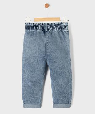 Jean délavé avec ceinture élastique bébé fille vue3 - GEMO(BEBE DEBT) - GEMO