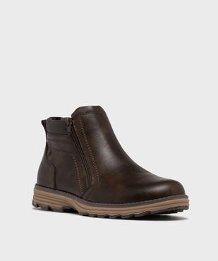 Boots homme confort unies à double zip et semelle crantée vue9 - G'FLEX - GEMO