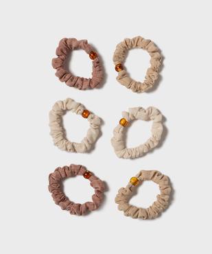 Chouchou uni avec perle (lot de 6) vue1 - GEMO (ACCESS) - GEMO