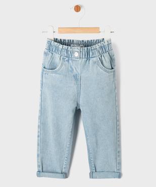 Jean délavé avec ceinture élastique bébé fille vue5 - GEMO(BEBE DEBT) - GEMO
