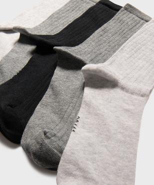 Chaussettes hautes en maille côtelée femme (lot de 5) vue2 - GEMO 4G FEMME - GEMO