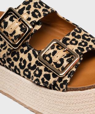 Mules imprimé léopard à semelle plateforme femme - 5 Miles vue6 - 5 MILES - GEMO