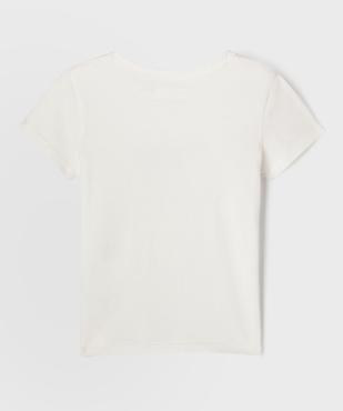 Tee-shirt manches courtes à motif estival en relief fille vue7 - GEMO 4G FILLE - GEMO