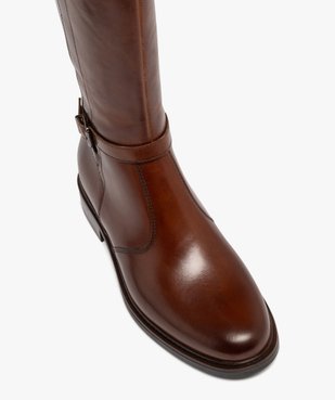 Bottes femme style cavalière dessus en cuir et brides fantaisie - Taneo vue5 - TANEO - GEMO