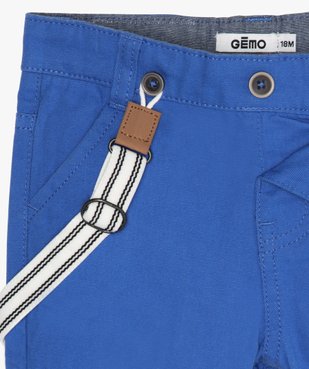 Bermuda bébé garçon en toile avec bretelles amovibles vue3 - GEMO(BEBE DEBT) - GEMO