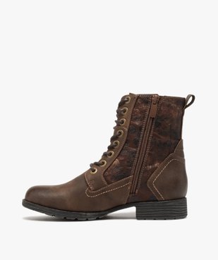 Boots femme à talon plat fermeture zippée dessus fantaisie vue3 - GEMO (CASUAL) - GEMO