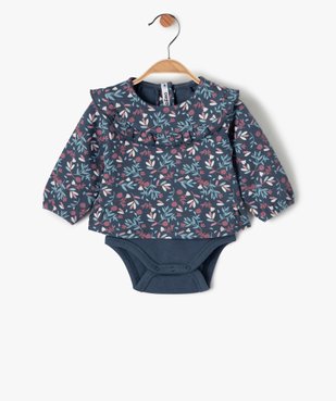 Body bébé fille à manches longues 2 en 1 vue1 - GEMO(BB COUCHE) - GEMO