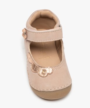 Chaussures de parc bébé fille babies en cuir retourné vue5 - GEMO(BEBE DEBT) - GEMO