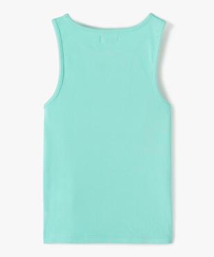 Débardeur fille ado côtelé en coton stretch vue3 - GEMO (JUNIOR) - GEMO