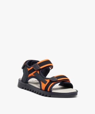 Sandales sport garçon à semelle crantée et détails fluo vue2 - GEMO C4G GARCON - GEMO