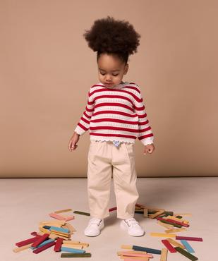 Pull rayé en maille ajourée bébé fille - LuluCastagnette vue5 - LULUCASTAGNETTE - GEMO