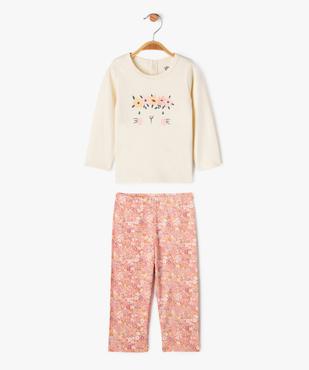 Pyjama 2 pièces en coton à motifs fleuris bébé fille vue2 - GEMO 4G BEBE - GEMO