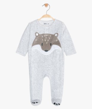 Pyjama bébé en velours motif renard vue1 - GEMO(BEBE DEBT) - GEMO