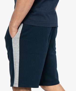 Bermuda homme en maille extensible avec bandes contrastantes vue2 - GEMO (HOMME) - GEMO