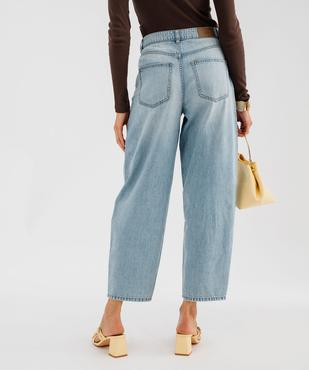 Jean barrel taille haute en denim délavé femme vue3 - GEMO 4G FEMME - GEMO