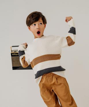 Pull rayé en grosse maille garçon vue6 - GEMO (ENFANT) - GEMO