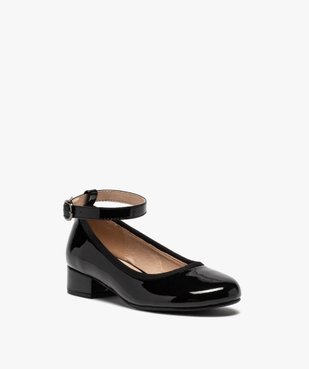 Ballerines fille vernies à talon carré et bride cheville vue2 - GEMO (ENFANT) - GEMO
