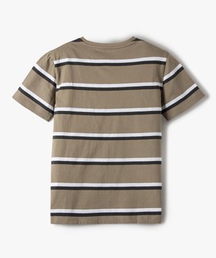 Tee-shirt garçon rayé à manches courtes 100% coton biologique vue3 - GEMO C4G GARCON - GEMO