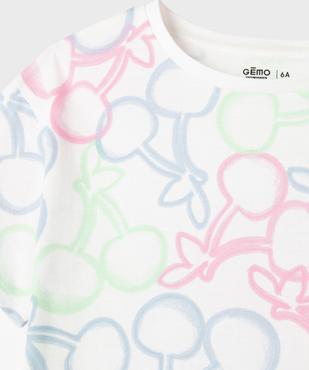 Tee-shirt manches courtes imprimé coupe oversize fille vue3 - GEMO 4G FILLE - GEMO