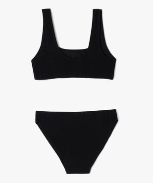 Maillot de bain deux pièces en maille gaufrée fille vue3 - GEMO 4G FILLE - GEMO