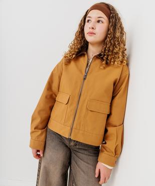 Veste en coton avec col en velours côtelé fille vue1 - GEMO 4G FILLE - GEMO