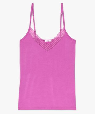 Haut de pyjama femme à fines bretelles et dentelle vue4 - GEMO(HOMWR FEM) - GEMO