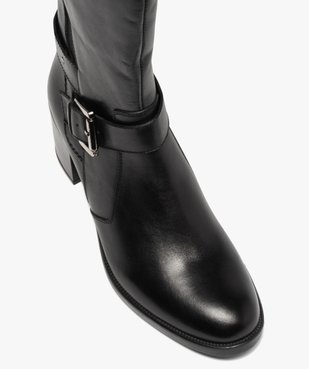 Bottes femme unies à talon carré et bride décorative vue5 - GEMO(URBAIN) - GEMO