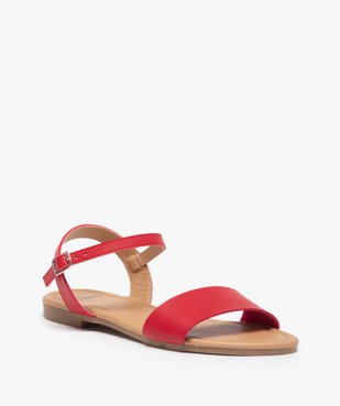 Nu-pieds femme à talon plat unies à bride large vue2 - GEMO (CASUAL) - GEMO