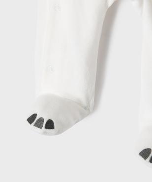 Pyjama velours motif panda ouverture devant  bébé vue9 - GEMO 4G BEBE - GEMO