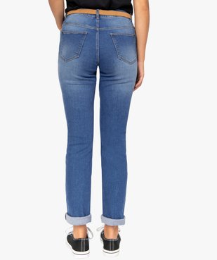Jean femme coupe Regular avec ceinture amovible vue3 - GEMO(FEMME PAP) - GEMO