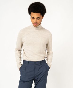 Pull à col roulé en maille fine homme vue1 - GEMO 4G HOMME - GEMO