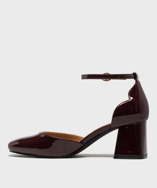 Escarpins à bout carré et talon large vernis femme - Valentina Baldano vue3 - VALENTINA BALDA - GEMO