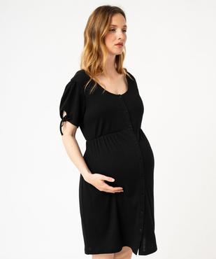 Robe de grossesse à manches courtes et large col rond vue1 - GEMO 4G MATERN - GEMO