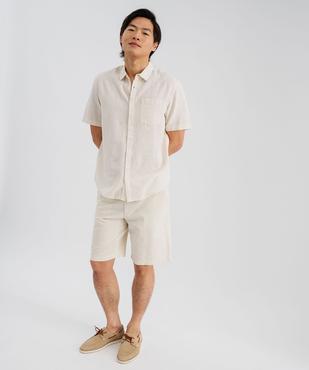 Bermuda en lin et coton coupe regular homme vue5 - GEMO 4G HOMME - GEMO