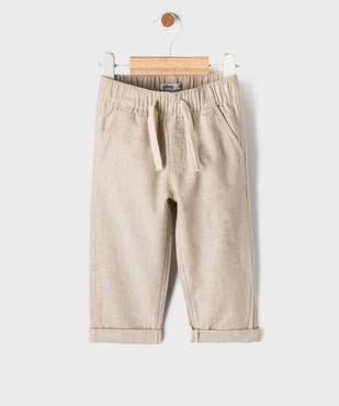 Pantalon chic en coton et lin bébé garçon vue4 - GEMO(BEBE DEBT) - GEMO