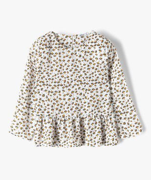 Blouse fille à manches longues imprimée avec basque vue1 - GEMO (ENFANT) - GEMO