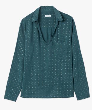 Blouse femme fluide à motifs et col v à boutons vue4 - GEMO(FEMME PAP) - GEMO