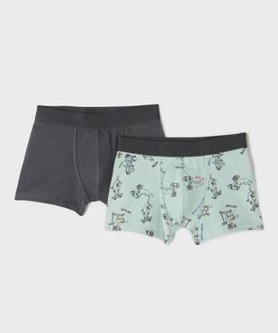 Boxer coton stretch 1 uni / 1 imprimé garçon (lot de 2) vue1 - GEMO 4G GARCON - GEMO