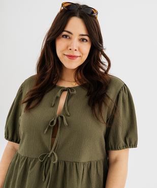 Blouse fluide en maille gaufrée femme grande taille vue3 - GEMO 4G GT - GEMO